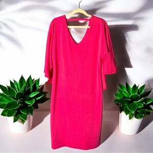 Ashley Stewart Hot Pink Midi Dress Women’s Plus Size 14/16